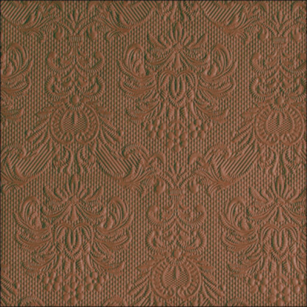 15er Pack Servietten Elegance in Braun, 33 x 33 cm.
