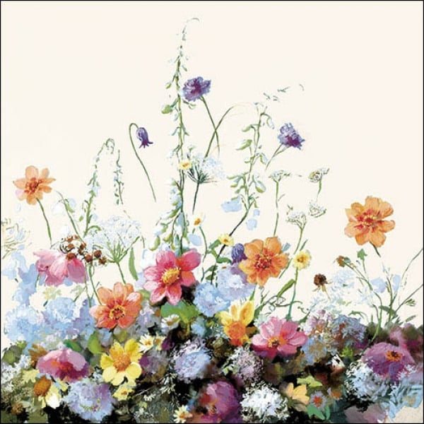 20er Pack Servietten Sommer Wildblumen, 33 x 33 cm.