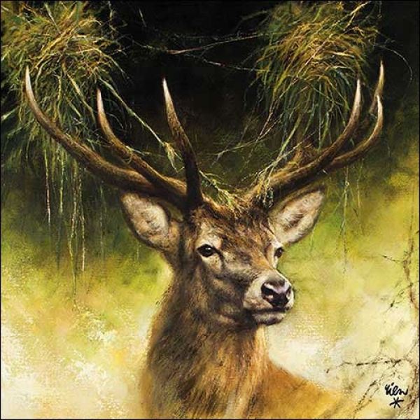 20er Pack Servietten Stolzer Hirsch, 33 x 33 cm.