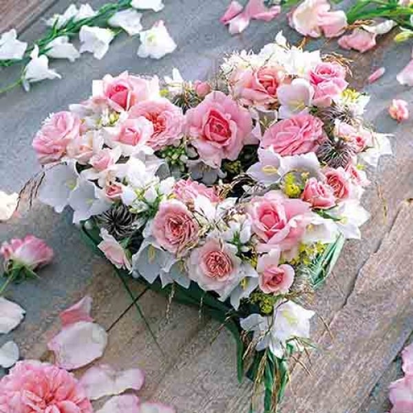 Servietten   Romantic   rosa  Rose Hochzeit Geburtstag  20 Stk  33x33 cm   Neu 