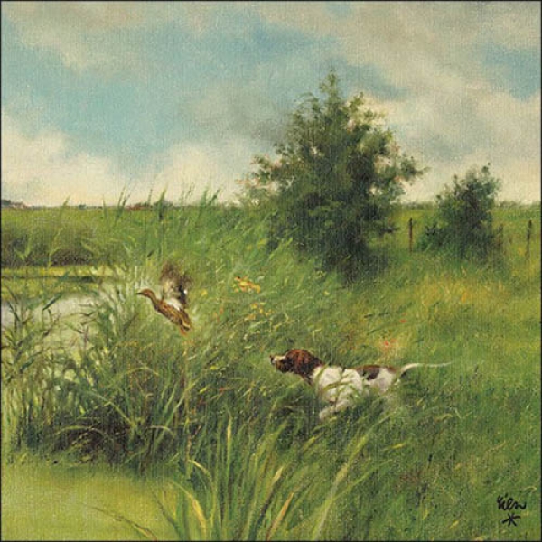 20er Pack Servietten Jagdhund, Entenjagd, Treibjagd, 33 x 33 cm.