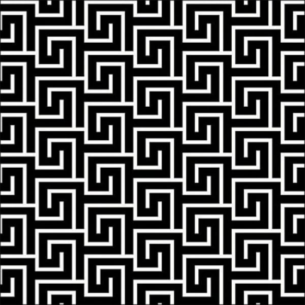 20er Pack Servietten Mäander Grafik in Schwarz/Weiß, 33 x 33 cm.