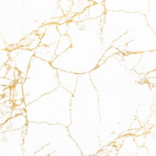 20er Pack Servietten Royal Marble in Weiß/Gold, 33 x 33 cm.
