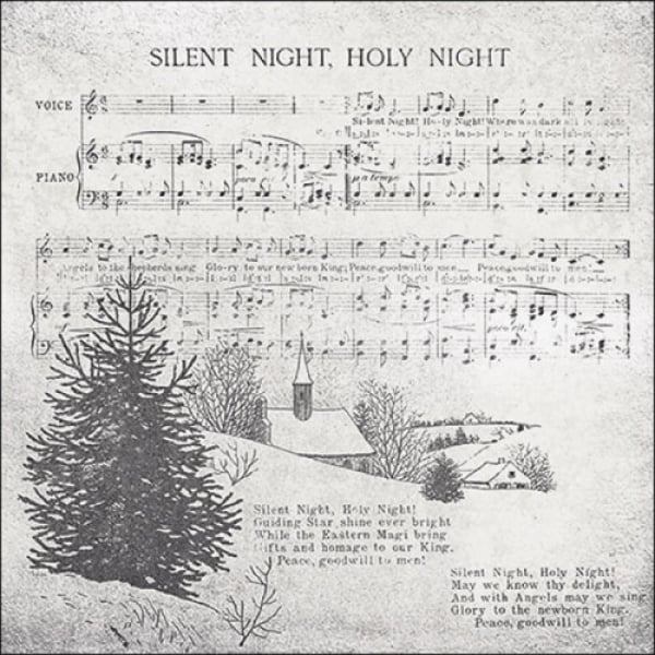 20er Pack Servietten Weihnachten -Silent Night- 33 x 33 cm.