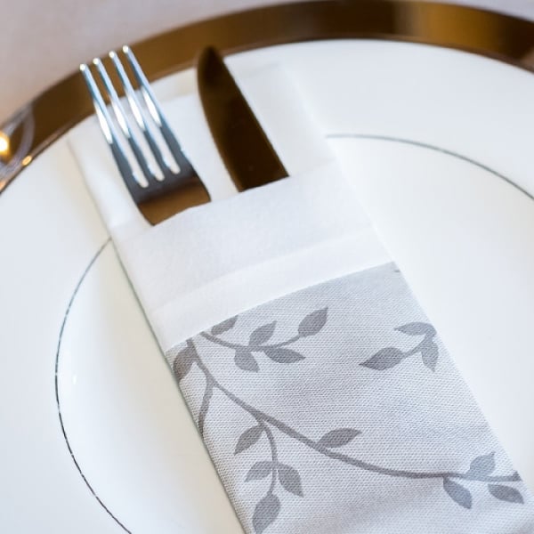 Tafeldeko Premium Serviettentasche, Bestecktasche, Ranken, 40 x 32 cm