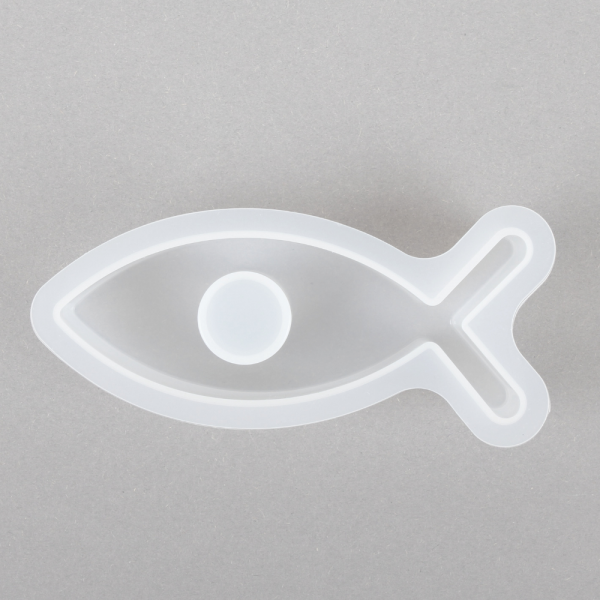 Silikonform, Gießform Stabkerzenhalter Fisch, 11 cm.