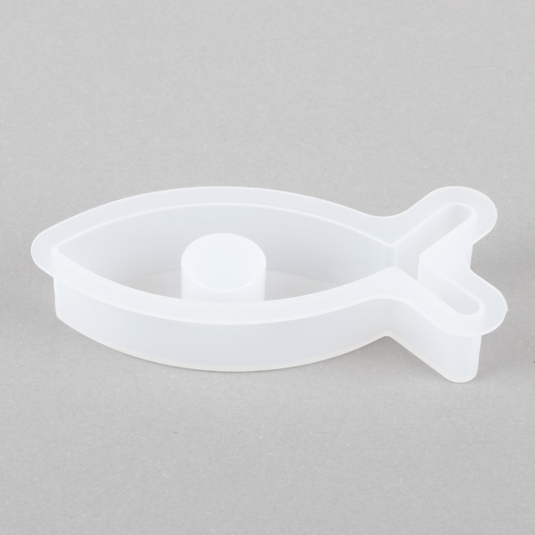Silikonform, Gießform Stabkerzenhalter Fisch, 11 cm.
