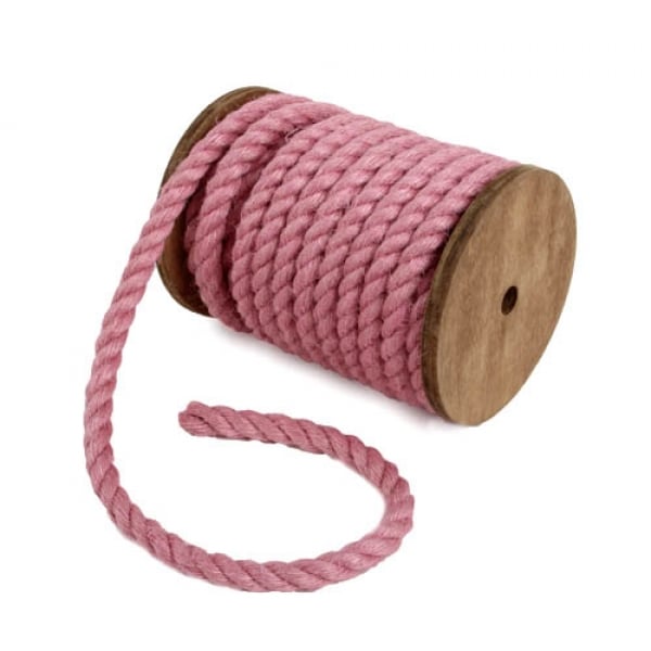 5 Meter Sizo®Jute Kordel in Rosa, 7 mm.