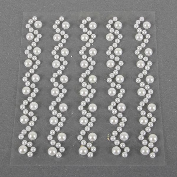 Sticker Perlen in Weiß 3 und 5 mm Durchmesser.