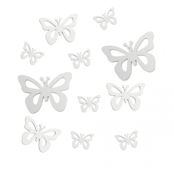 20 Holz Streudeko Schmetterlinge in Weiß, 30 - 70 mm.