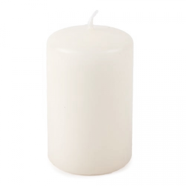 Stumpenkerze für Adventskränze in Wollweiß, 80 x 48 mm.