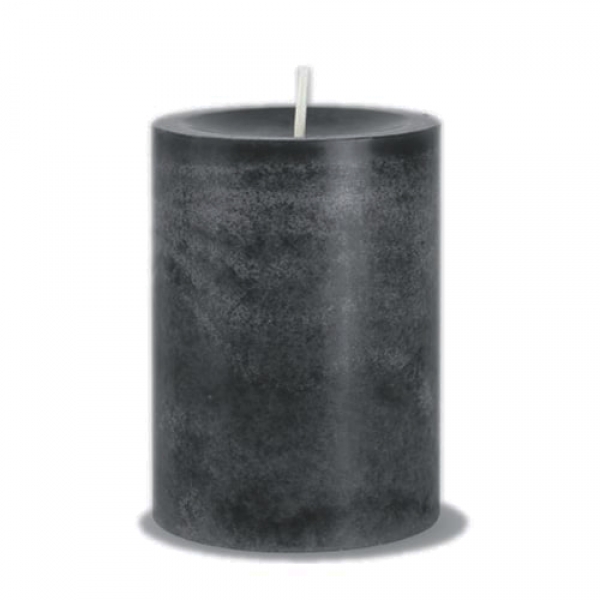 Stumpenkerze Rustic in Anthrazit, durchgefärbt, 70 x 90 mm hoch.