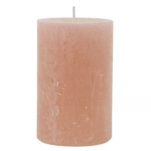 Stumpenkerze Rustic matt in Apricot, durchgefärbt, 110 x 70 mm.