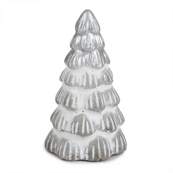 Beton Tannenbaum, Weihnachtsbaum mit silberner Spitze, 10 cm