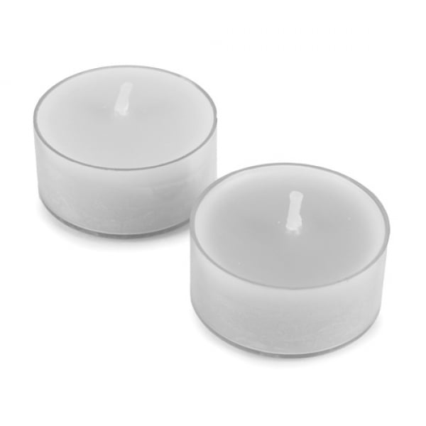 18 Teelichter Pure, Eco in Naturweiß, 7 h Brenndauer.