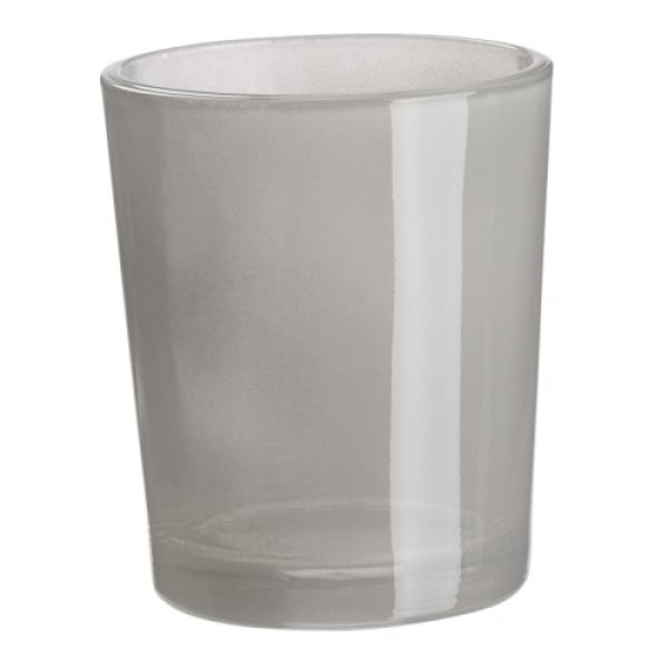 Teelichtglas in Grau, 70 mm.