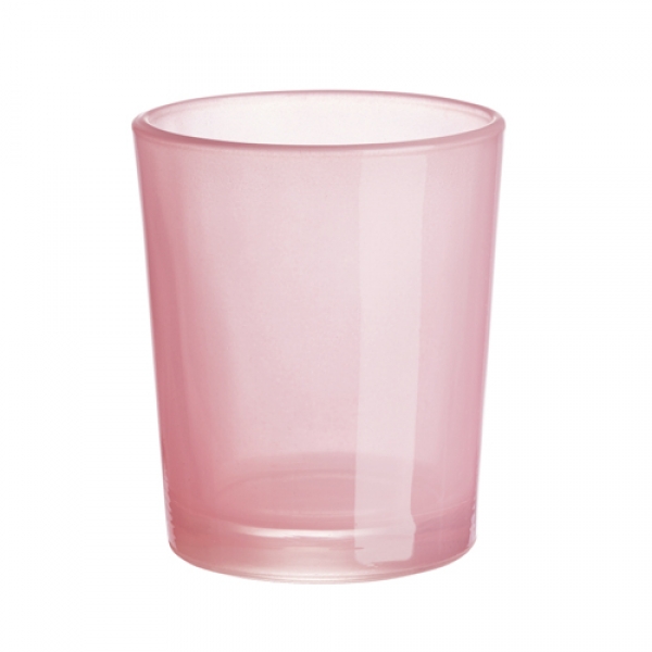 Teelichtglas in Rosa, 70 mm.