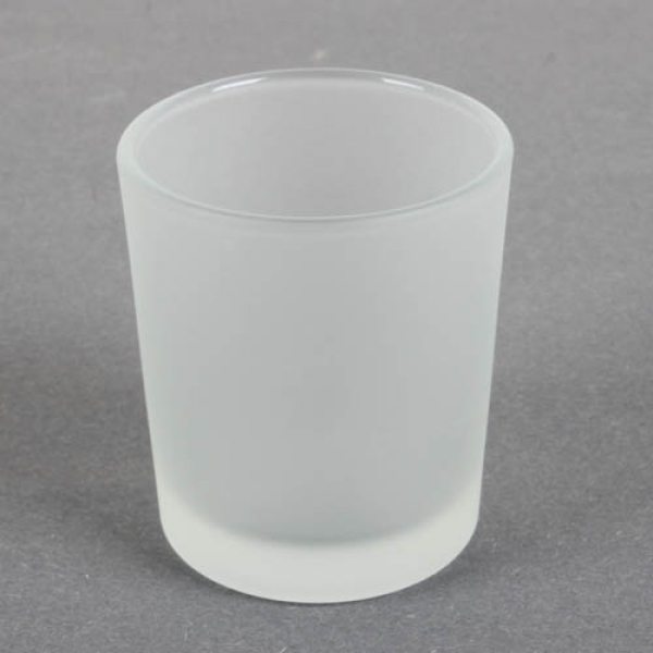 Teelichtglas, Votivglas, satiniert, 65 x 58 mm.