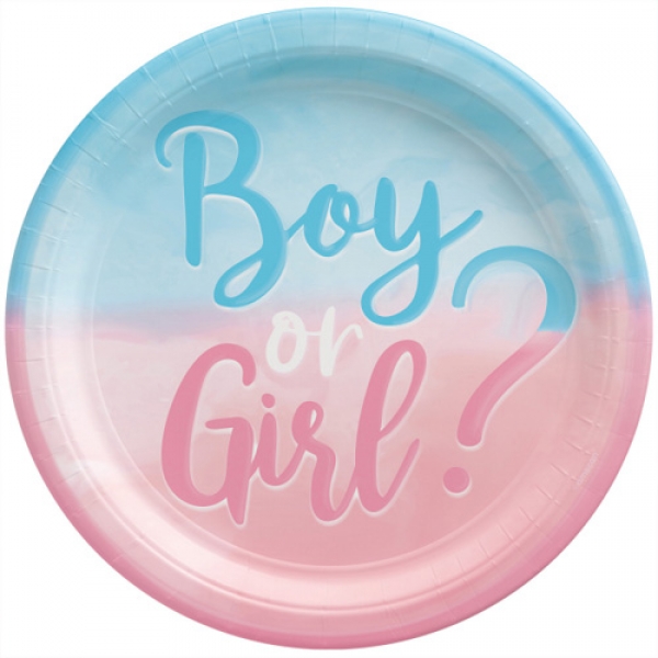 8 Teller Baby Gender Reveal Party -Boy or Girl?-, 23 cm.