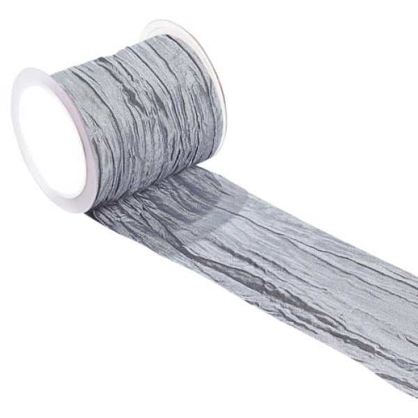 15 Meter Tischband Fripe in Silber, 10 cm.