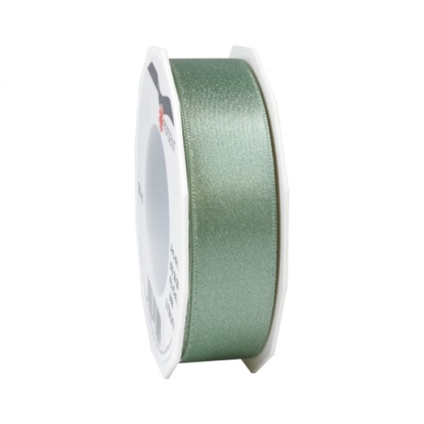 20 Meter Glitter Satin Band, schmal, in Pistache/Silber, 25 mm.