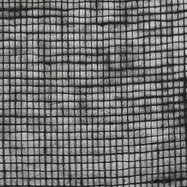 10 Meter Jute Tischband, schmal, grobmaschig in Schwarz, 15 cm.