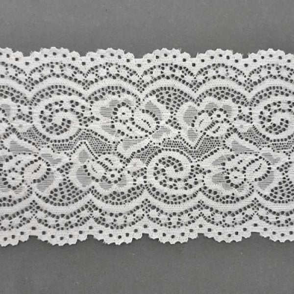 10 Meter Tischband Hochzeit, Vintage Spitze Ornament in Weiß, 10 cm.