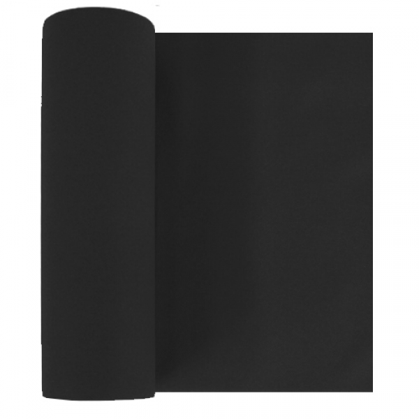 24 Meter Rolle Airlaid Tischläufer in Schwarz, 40 cm Breite.