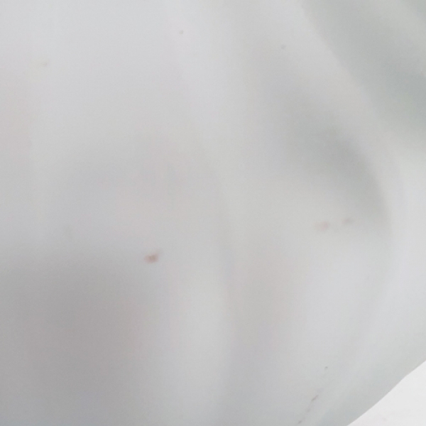 Glas Vase, gestreift -Share- 2. Wahl, matt in Weiß, 23 cm