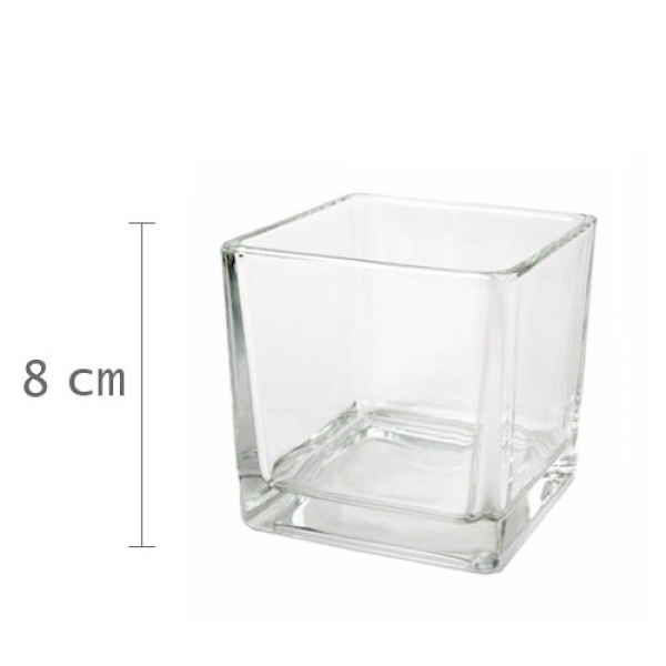 Vierkant Kerzenglas klar