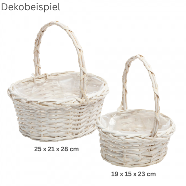 Weide Körbchen für Blumenkinder in zwei Größen.