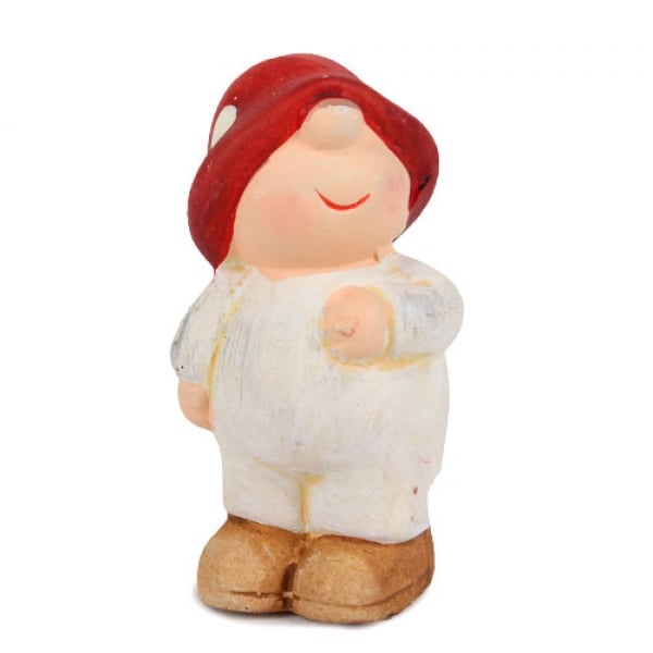 Keramik Wichtel Glückspilz Nr. 2, 65 mm.