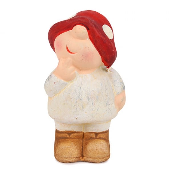 Keramik Wichtel Glückspilz Nr. 1, 65 mm.