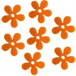 15 Filzblumen in Orange