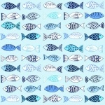 20er Pack Servietten Viele Fische 33 x 33 cm