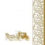 20er Pack Servietten Hochzeitskutsche 33 x 33 cm