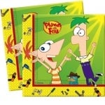 20er Pack Phineas & Ferb Servietten 33 x 33 cm