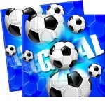 20er Pack Servietten Fußball, 33 x 33 cm
