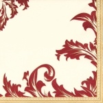 20er Pack Servietten Ornamentmotiv in Gold/Bordeaux 33 x 33 cm