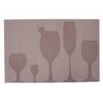 Tischset geflochten mit Glasdekor in Beige, 45 x 30 cm