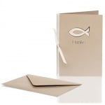 Danksagungskarte Fisch in Taupe Metallic