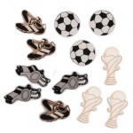 12er Pack Holz Streuteile Fußball