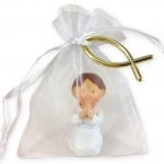 Gastgeschenk Organzasäckchen mit Kommunion, Konfirmation Junge