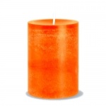Stumpenkerze Rustic in Orange, durchgefärbt