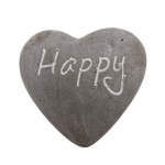 Dekostein in Herzform -Happy-
