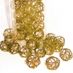 60 Mini Drahtkugeln in Gold