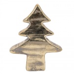 Keramik Tannenbaum in Gold/Grau, 17 cm