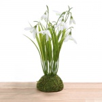 Kunstblume Schneeglöckchen Strauß mit Moos, 20 cm