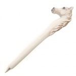 Gastgeschenk Kugelschreiber Pferd in Weiß, 16 cm