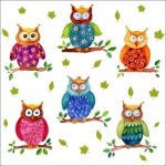 20er Pack Servietten Eulenbande 33 x 33 cm